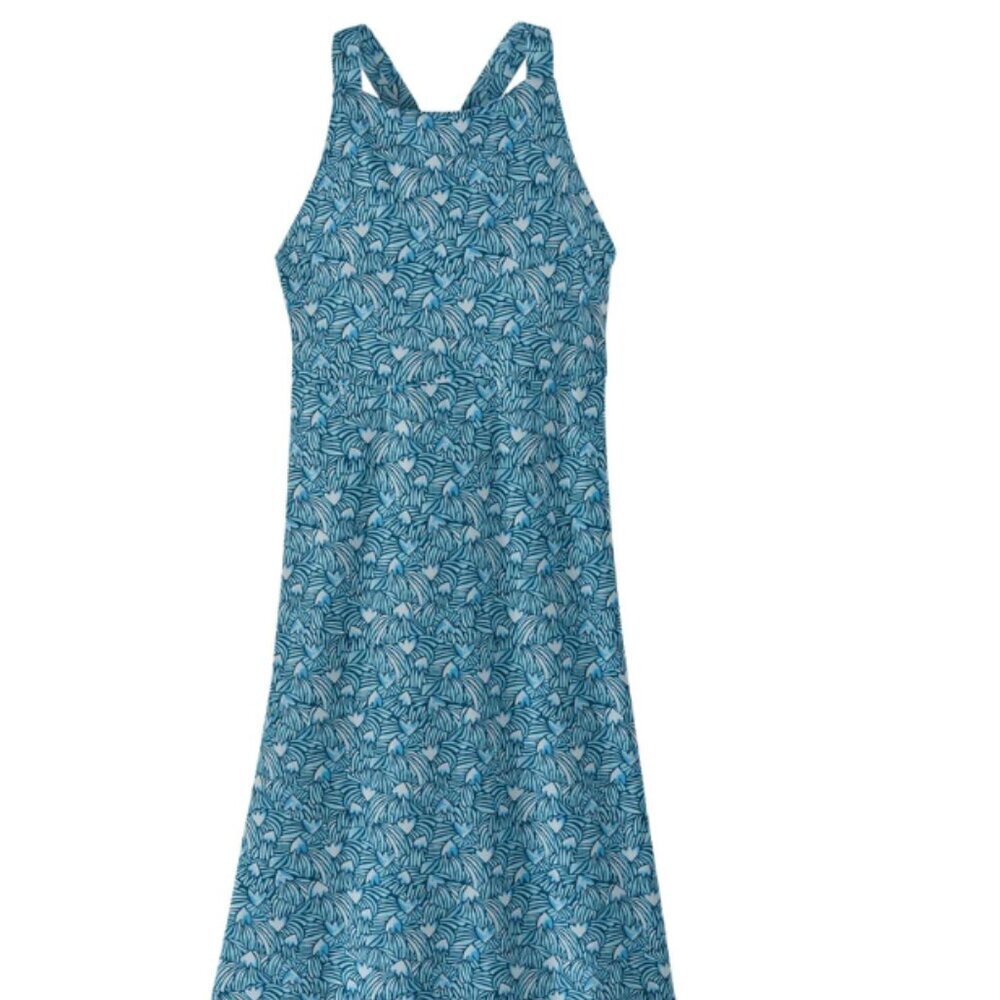 Patagonia Magnolia Spring Dress Lago Blue Large NWOT Travel Athletic Dress - Picture 3 of 8